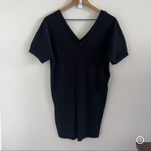 ASOS Black Ribbed Dress Neutral Mini Dress US 00